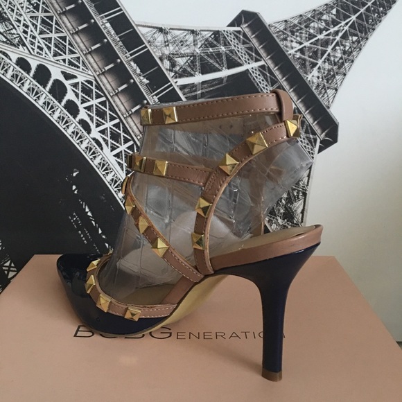 BCBGeneration Darron Rockstud Pumps - Size 6, Navy Blue - Picture 4 of 5